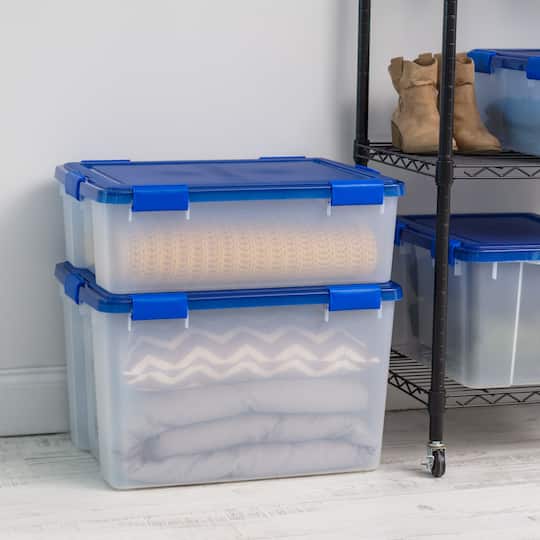 IRIS® Letter & Legal Size Element Resistant Clear File Box